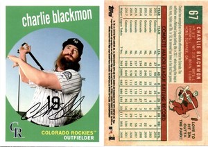 2018 Topps Archives Baseball Card 67 CHARLIE BLACKMON COLORADO ROCKIES