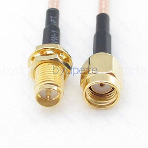 RP-SMA male to RP-SMA female straight connector RF Coaxial Pigtail Cable for FPV - Picture 1 of 9