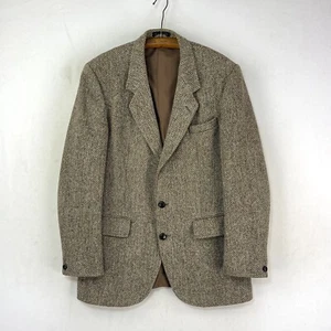 Harris Tweed Dunn Co Crofters Jacket Mens 40R Brown Mix Vintage Sports Blazer - Picture 1 of 17