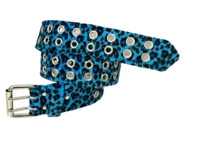 Cinturón Difuso 2 Filas Ojal Leopardo Punk Rock Gótico Emo Rockabilly Grunge Club Foto 1 de 4