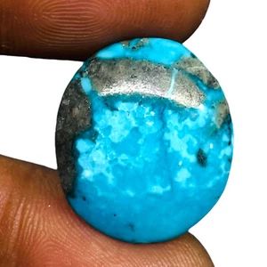 25.30 Cts Natural Turquoise 22x19mm Oval Top Quality Loose Untreated Gemstone - Picture 1 of 10