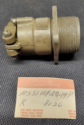 ITT Cannon MIL-Spec MS3100F 22-14P 19-Pin w/ backshell - Image 1 of 4