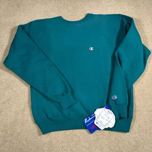 Champion Sweatshirt Boys XL Blue Teal Crewneck Reverse Weave New Tags Faded - Picture 1 of 9