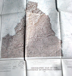 Geographische Karte des Sanokole Vierecks Liberia Afrika I-774-A Vintage 1973 - Bild 1 von 3