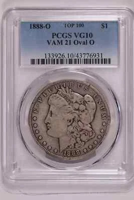 1888-O VAM 21 "OVAL O" TOP 100 MORGAN DOLLAR PCGS VG10 - Image 1 of 2