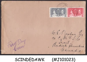 CYPRUS - 1937 KGVI CORONATION - 2V - FDC - Picture 1 of 1