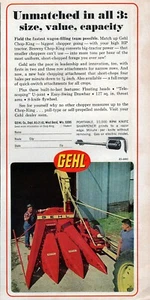 Gehl Chop King Tractor 1968 anuncio impreso en color original - Imagen 1 de 1