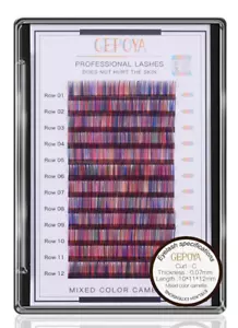 Color Wimpernverlängerung 0,07mm B Curl Volumen Rainbow Lashes 10mm/11mm/12mm - Bild 1 von 6