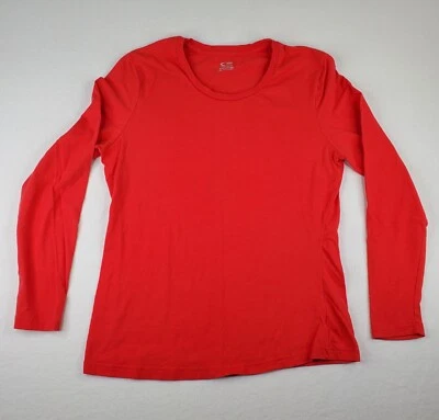 Champion Shirt Womans XL Red Pink Long Sleeve Magenta Cotton Spandex Stretch C9 - Image 1 of 4