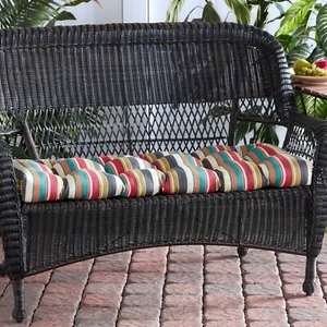 Porch Swing Cushion Glider Bench Seat 44 Inch Tufted Padded Pillow Candy Striped - Picture 1 of 6