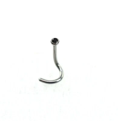 2 Pack 18g Surgical Steel Nose Screw With 2mm Cubic Zirconia Gem Nose Stud - Image 1 of 2