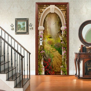 3D Arch Garden Door Stickers Self-Adhesive Living Room Wall Mural Home Decor - Picture 1 of 8