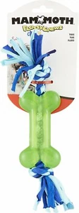 Mammoth Pet Assorted Cloth Dog Toy Rope W/TPR Bone, Small 12 Inches - Picture 1 of 6