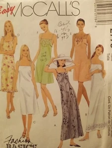 Vestido UC Talla 12 14 16 Correa de Espagueti Patrón de Costura McCall's 2778 Sin Mangas - Imagen 1 de 2