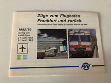 FVV Frankfurt Airport by Rail 1992/93 Train Timetable [Germany]