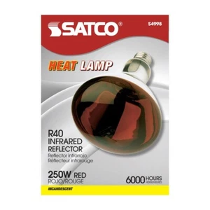 Satco Lighting S4998 - 250 Watt R40 Dimmable Heat lamp - Red Heat (2 Pack) - Picture 1 of 5