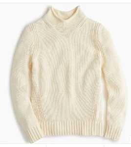 NWT $90 J.Crew Rollneck 100% Cotton Warm Ivory Knit Sweater 3X Long sleeve - Picture 1 of 14