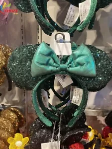 Ears Emerald Green Sequins Minnie Mouse Disneyland Disney Parks Headband US SHIP - Picture 1 of 10
