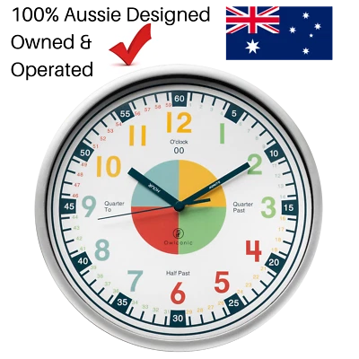 Kid's Teaching Clock. Learn to Tell Time. Educational Wall Clock for Children - image 1 of 4