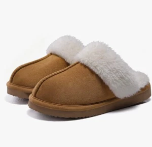 Women's S7-7.5 Memory Foam Slippers Fluffy Winter House Shoes Indoor and Outdoor - Picture 1 of 5