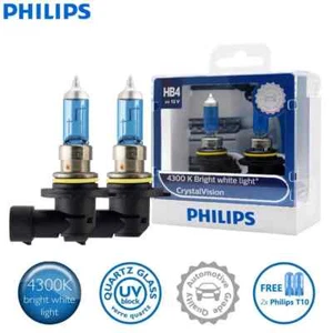 Philips HB4 9006 Crystal Vision Halogen Headlight Globes (FREE T10 Bulb)9006CVSM - Picture 1 of 8