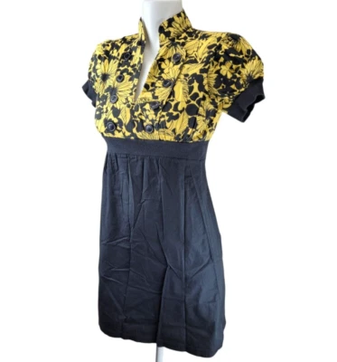 Vestido BeBop Wiggle Mujer Mediano Negro Sol Flor Oficina Babydoll Y2k Cuello en V Foto 1 de 4