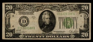 FR 2052-D $20 1928 B Federal Reserve Note US - New High SN - SKU-CA1823 - Picture 1 of 2