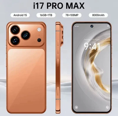 i17 Pro Max Smartphone Android 15 System 5G 16GB+1T - Image 1 of 4
