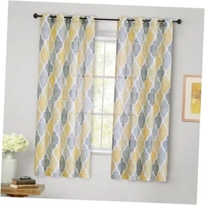 Linen Semi Sheer Curtains 63 Inches Long 2 Panels for Bedroom Living Room - Picture 1 of 7