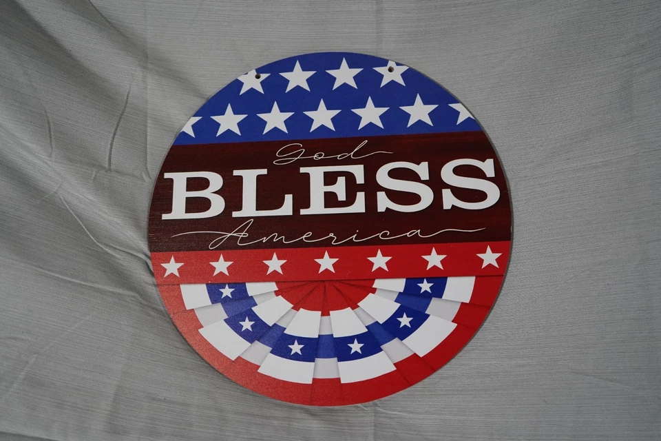 Patriotic Door Sign The 4th of July Front God Bless America - Image 1 of 4