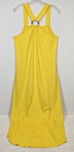 Anrabess Butter Yellow Halter Maxi Dress Large NWT Stretch Resort Beach Vacation - Picture 1 of 9