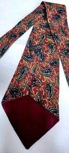 TOOTAL VINTAGE 1940S SPECIAL QUALITY RED/BLUE PAISLEY TIE SWING/JAZZ/HEPCAT - Picture 1 of 12