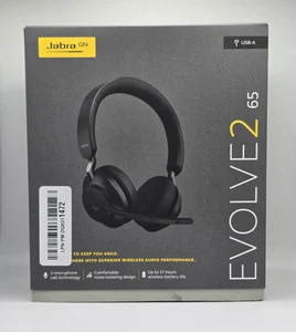 Jabra Evolve2 65 Stereo Wireless Headset (MS Teams, USB-A) - Black - Picture 1 of 5