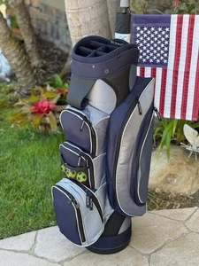 Belding Cart Bag "Brand New" Large 6 Way Top Navy - Black - Silver - Picture 1 of 24