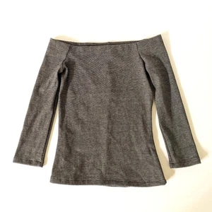 Zara Damen Größe Small schwarz weiß Strick Schulterfrei Top 3/4 Ärmel Neu mit Etikett - Bild 1 von 10