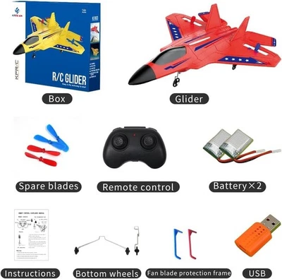 USA Red Aircraft RTF 2.4 GHz 2CH Fighter Aircraft Remote-controlled Airplane RC - Image 1 of 4