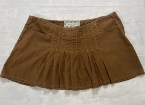 Abercrombie & Fitch Vintage SELTEN Y2K Mini Plissee braun Cord adretter Minirock 6 - Bild 1 von 13