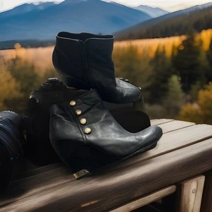 Botines de cuña Vince Camuto de charol negro para mujer talla 9,5 M - Imagen 1 de 12