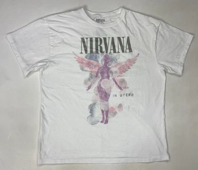 Camiseta Nirvana In Utero Gráfica Hombre Mediana Blanca Manga Corta Música Foto 1 de 4
