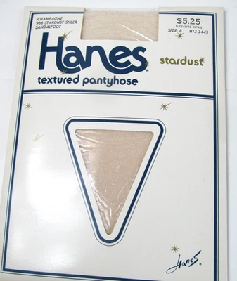 Vtg Hanes Stardust Textured Pantyhose Sandalfoot Champagne Nylons Size B Q1 - Image 1 of 4