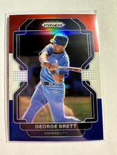 K83,142 - 2022 Panini Prizm Prizms Red White and Blue #221 George Brett