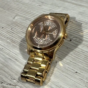 Reloj Michael Kors para mujer pasarela esfera oro rosa cristal pavé dorado MK-5852 Bling - Imagen 1 de 11