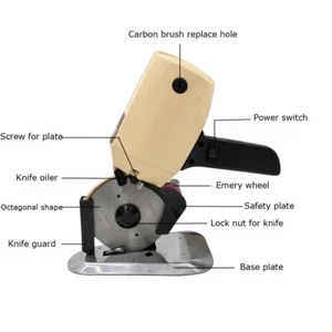 110mm 4.3" Blade Electric Cloth Fabric Sew Cutter Machine Scissors Tool Work - Picture 1 of 19