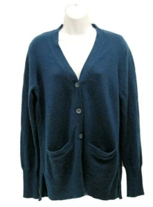 Ralph Lauren Women's Black Label 100% Cashmere V-Neck Cardigan, Navy Blue, L - Picture 1 of 7