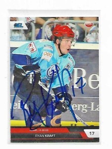 DEL Playercard 08-09 Ryan Kraft - Kassel Huskies - Signed - San Jose Sharks