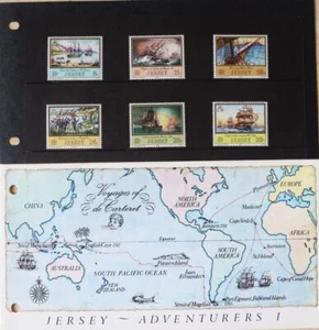 Paquete de presentación de estampillas de jersey ""Jersey Adventurers I"" 1983 - Imagen 1 de 5