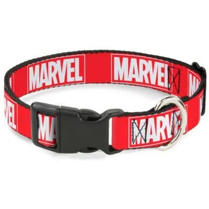 Marvel "Logo" Plastic Clip Adjustable Dog Collar by Buckle Down - Picture 1 of 1