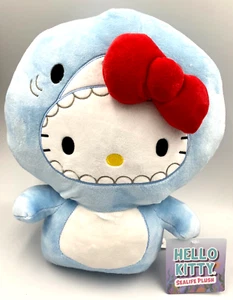 Juguete de peluche grande Hello Kitty azul tiburón 13 pulgadas de alto súper lindo regalo Sanrio nuevo con etiquetas - Imagen 1 de 6