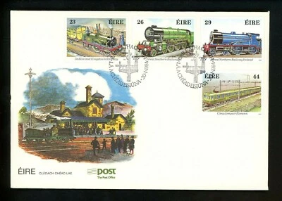 Postal History Ireland FDC #581-584 Railroad train locomotives 1984 - Image 1 of 4