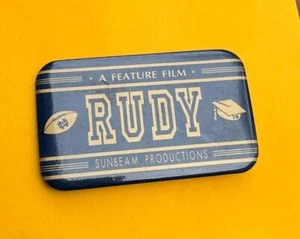 1990's Vtg RUDY Ruettiger Notre Dame FOOTBALL Feature Film Pinback Badge - Picture 1 of 1